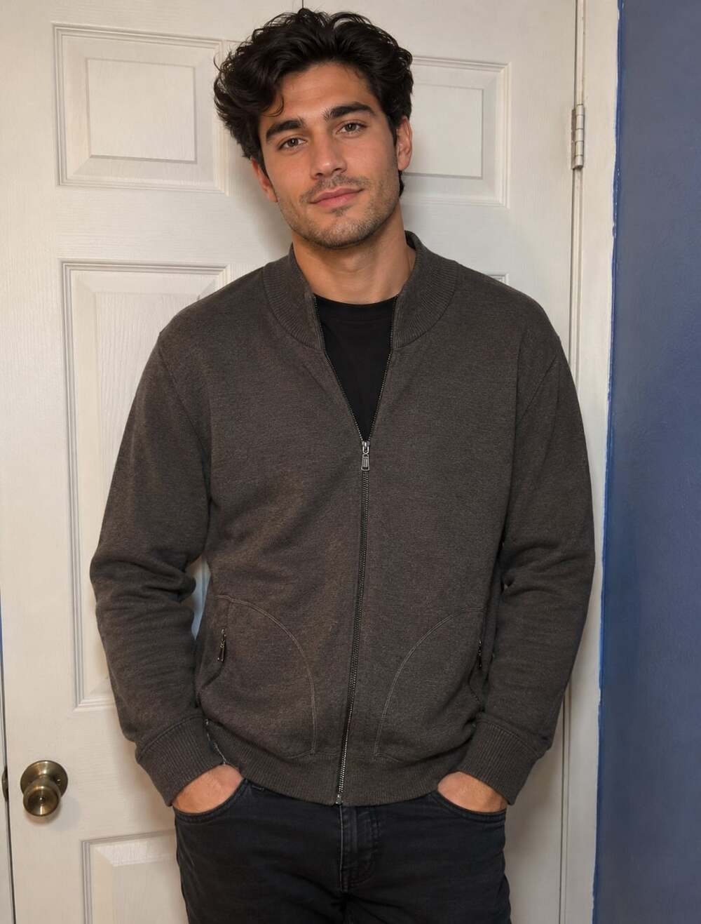 Joseph & Lyman Men's 100% Merino Wool Full-Zip Sweater Jacket, XL